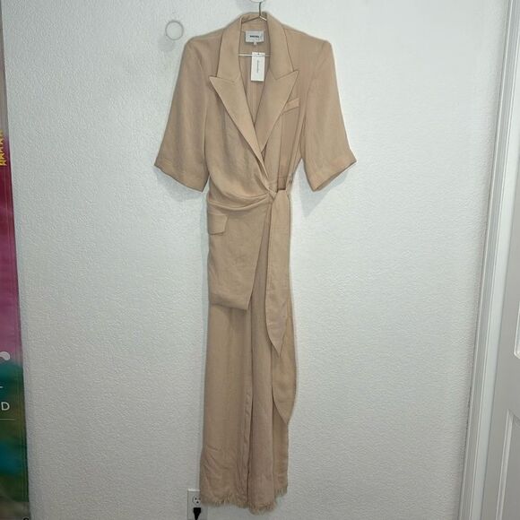 NWT Nanushka ASETERO JUMPSUIT Cream Linen Small - Picture 2 of 16